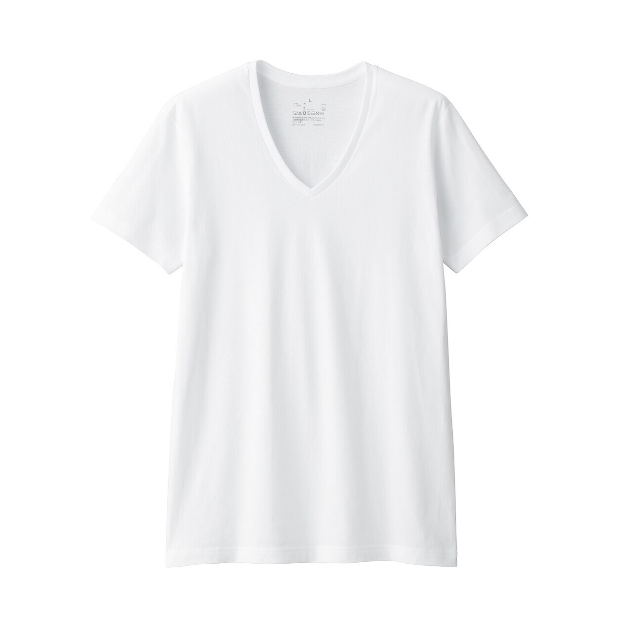 Buy Side Seamless Jersey V Neck T-Shirt online | Muji Bahrain