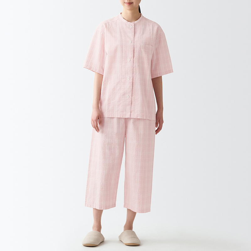 Buy Side Seamless Seersucker Short Sleeve Pajamas online Muji